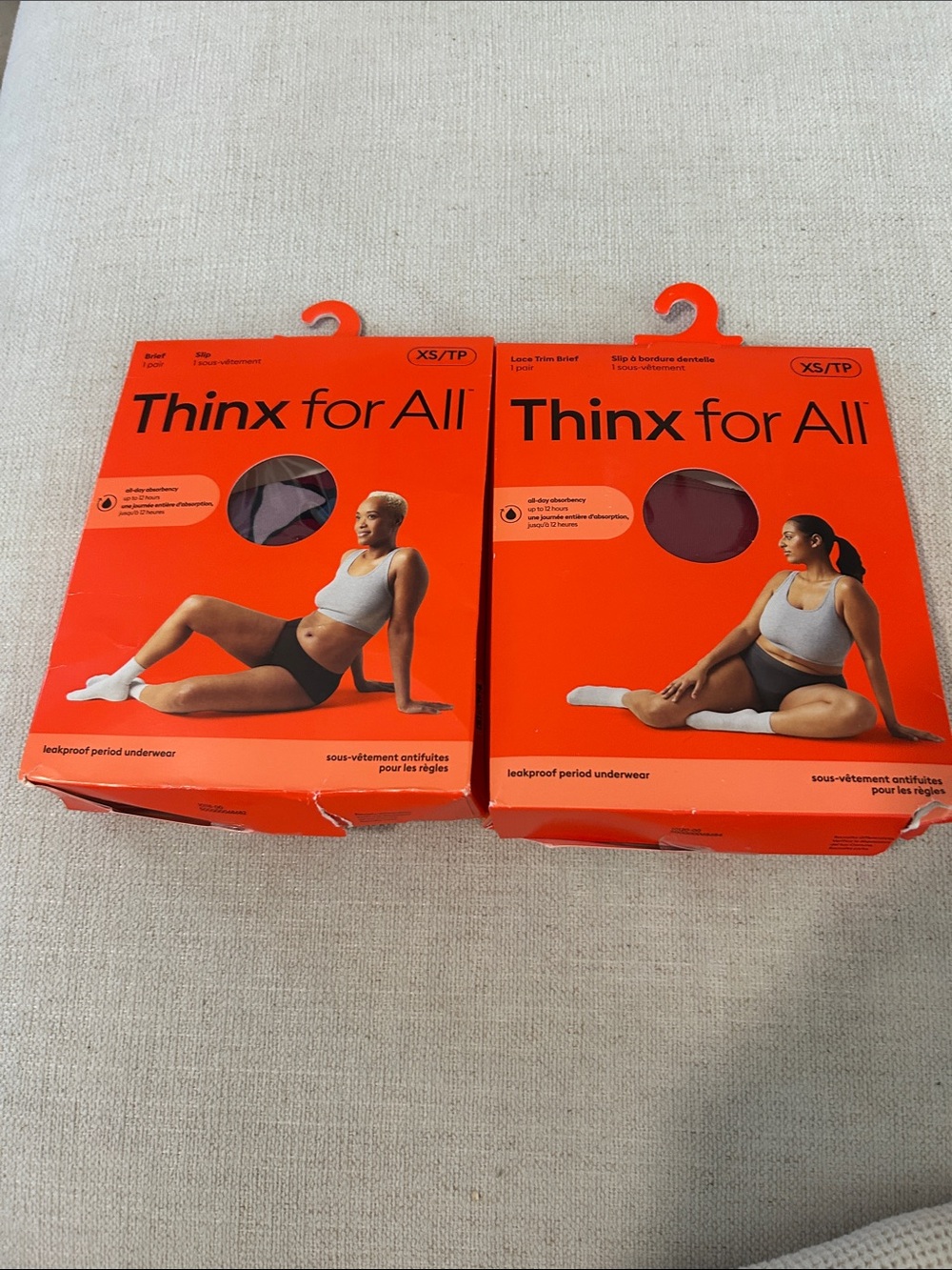 THINX BUNDLE All leakproof period underwear, size XS, Rhubarb and Mosiac, NWTS